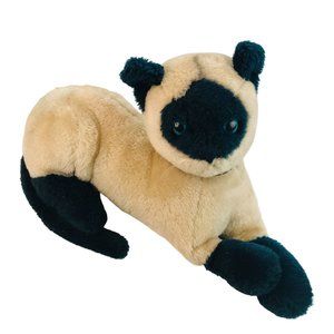 Vintage R Dakin Siamese Cat Plush GREEN Eyes 13" Rare 1973 EUC